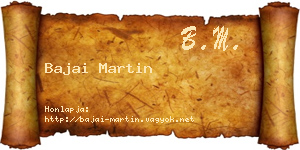 Bajai Martin névjegykártya